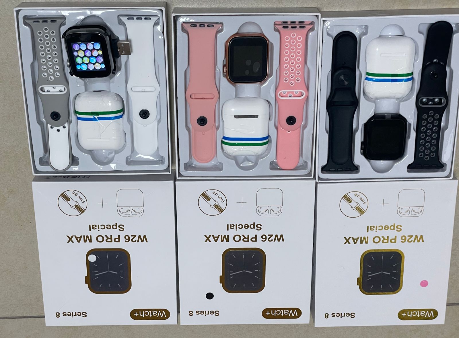 Combo Smartwatch W26 +2 Pulzos+Audífonos