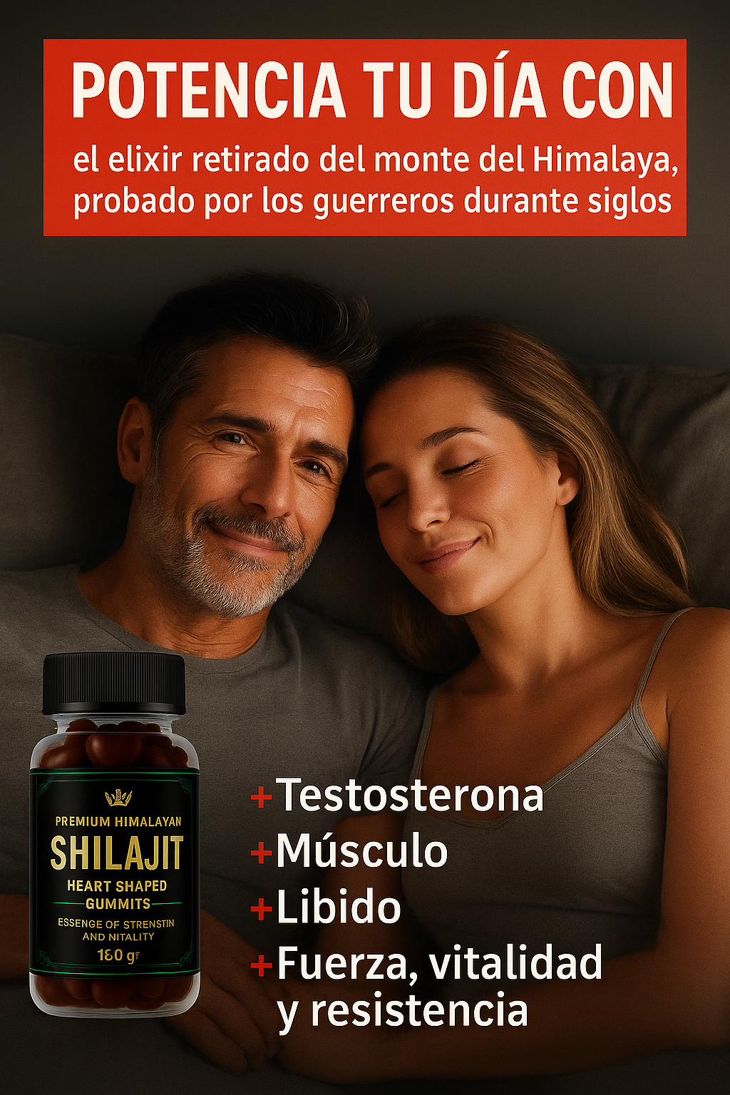 💓 Shilajit en Gomas de Corazón – Energía Masculina, Vitalidad Total 💪