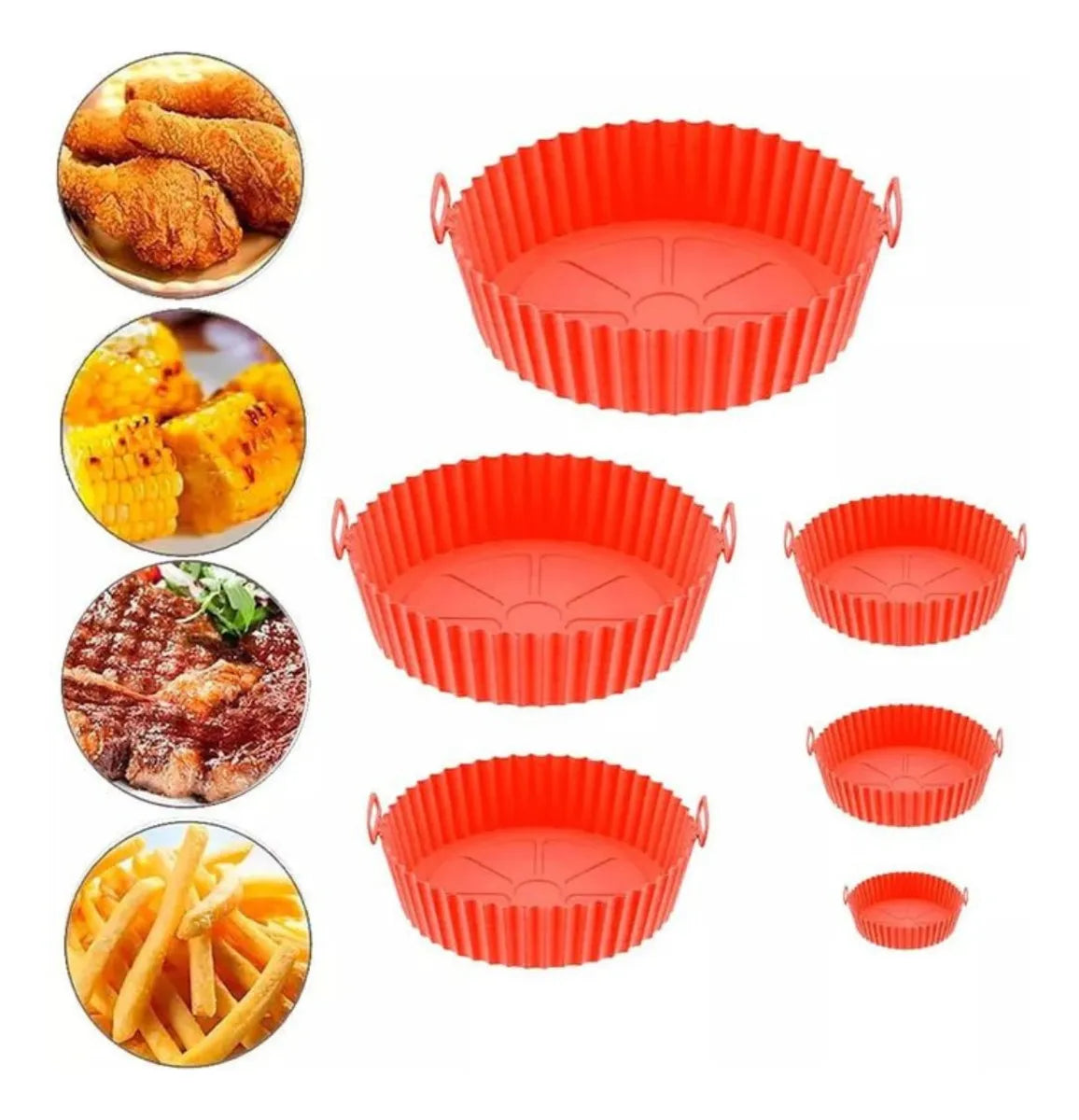 🍟Promoción: Kit Air Fryer (6 moldes) + Brinde Exclusivo 🎁