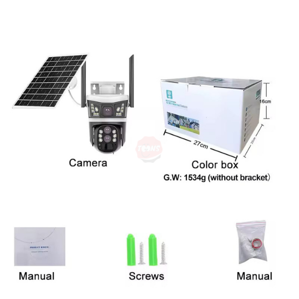 📡 Cámara de Seguridad Solar WiFi PTZ 12MP con Visión 360°