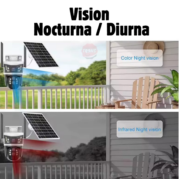 📡 Cámara de Seguridad Solar WiFi PTZ 12MP con Visión 360°