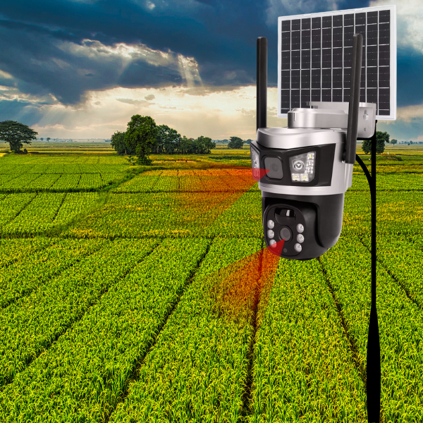 📡 Cámara de Seguridad Solar WiFi PTZ 12MP con Visión 360°